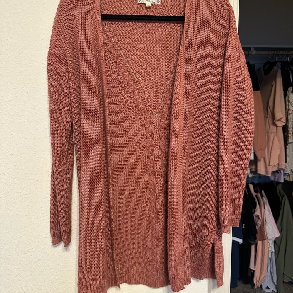 Pink Rose Women's Open-Front Cardigan - Dusty Rose